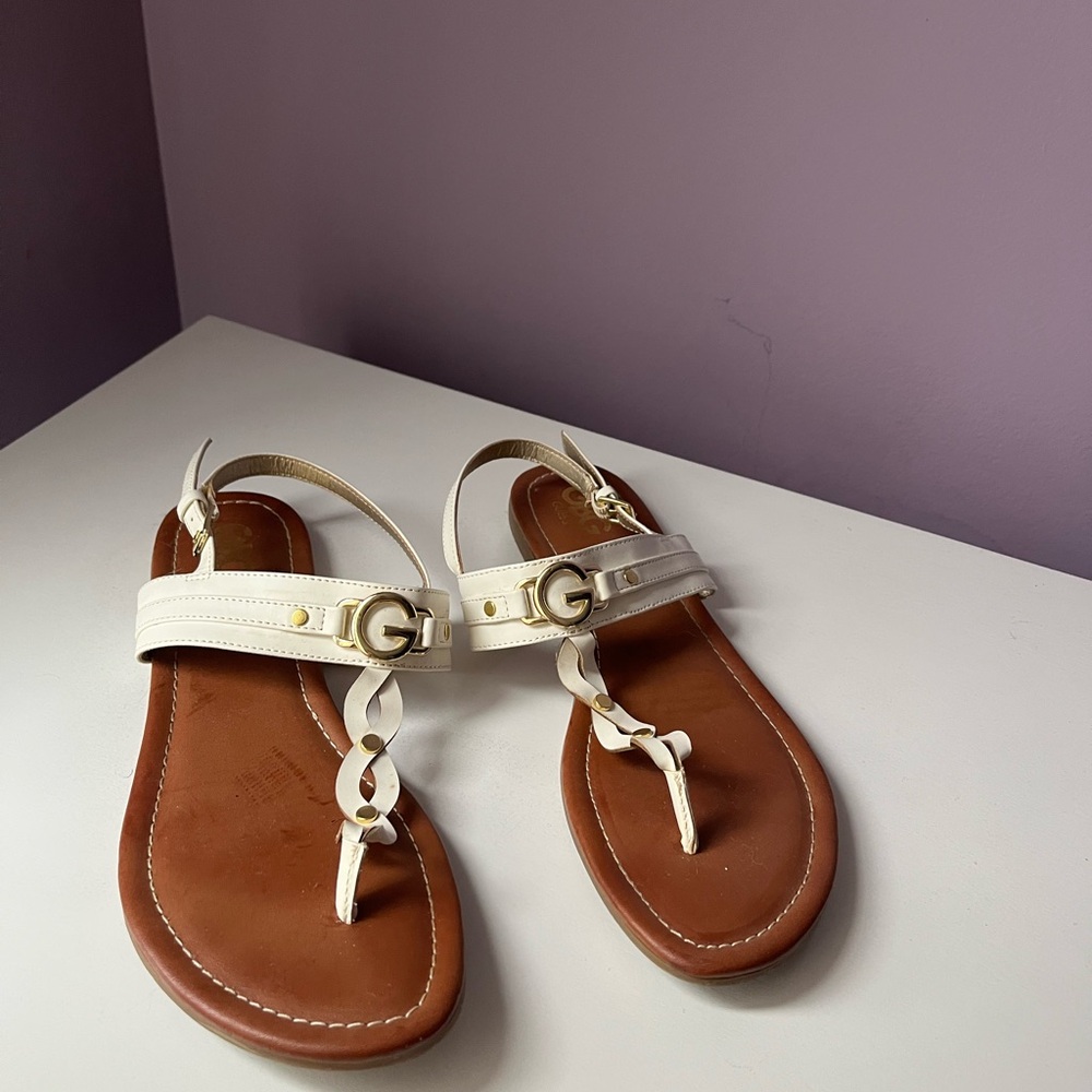 Guess White Sandals